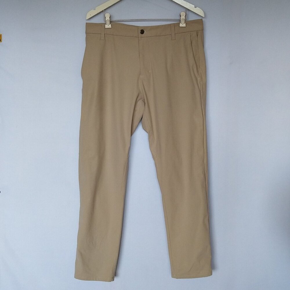Lululemon Beige Commission Classic Trouser Stretch Size 33 Waist 29 Inseam